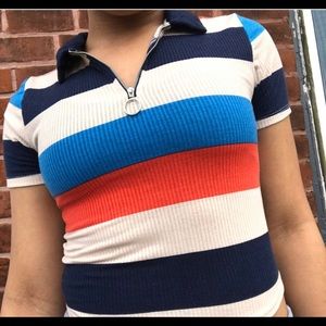 ZIPPER COLOR BLOCK TOP